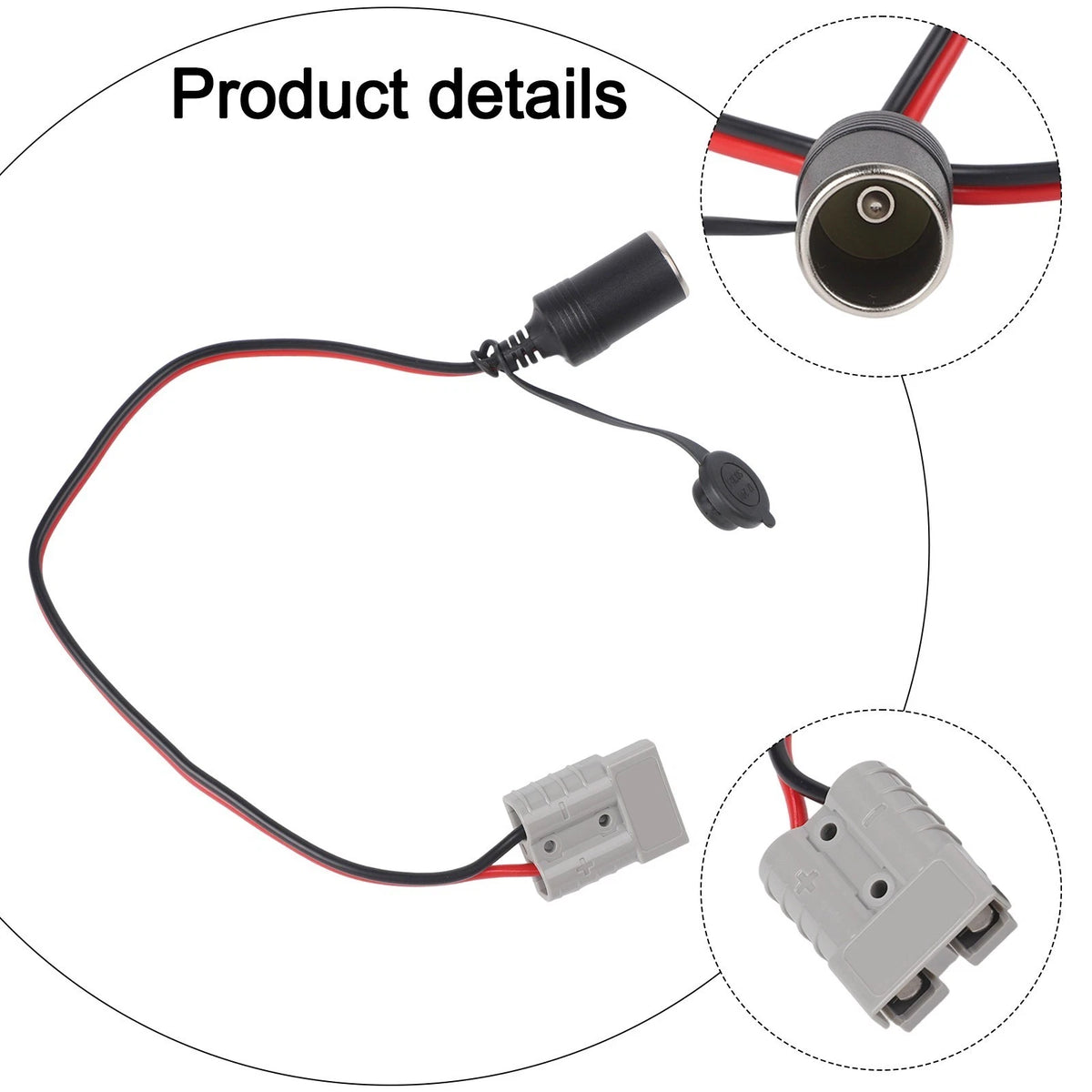 50 Amp Plug to 16A Female Cigarette-Socket Adaptor 500mm 12/24V