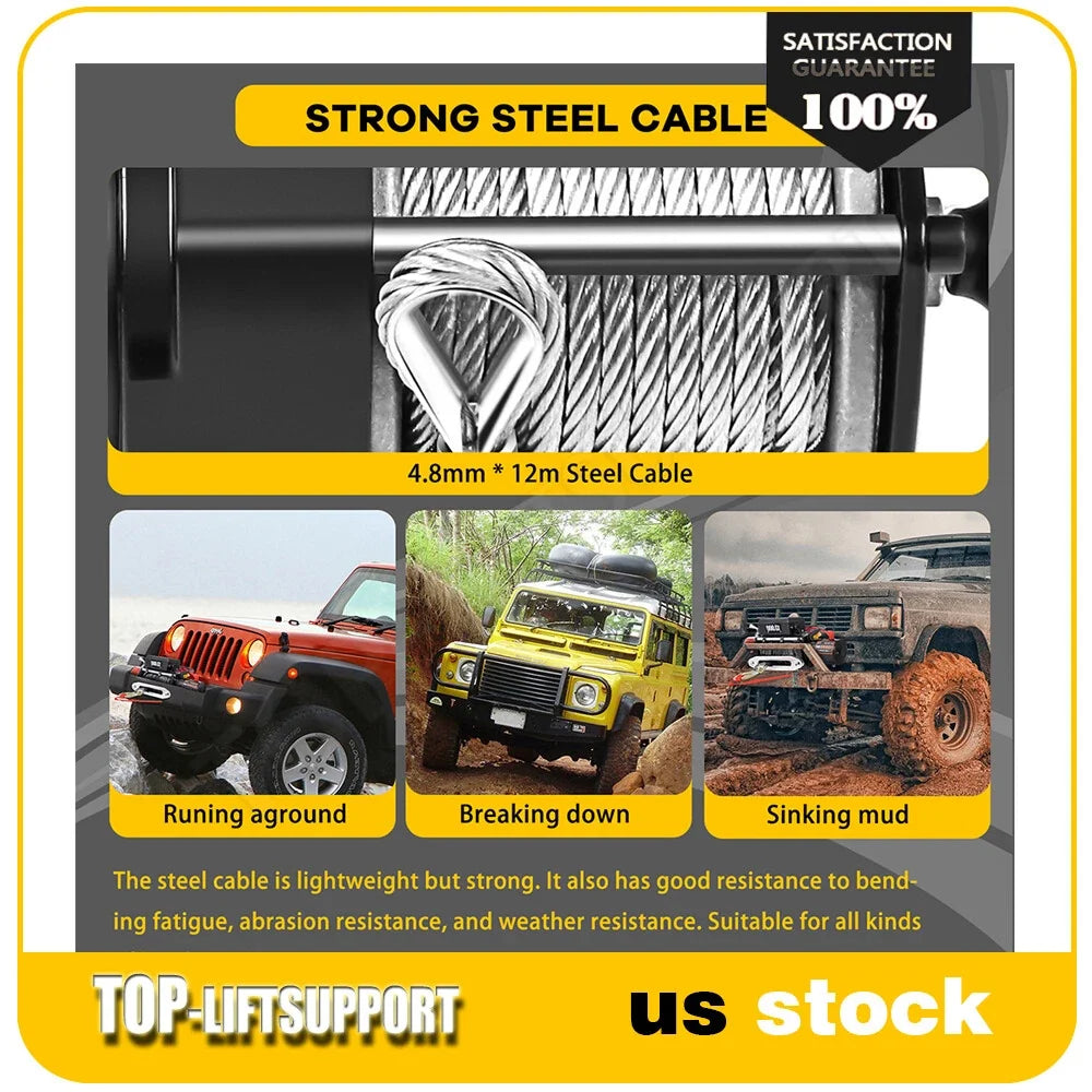3000LBS Electric Winch for Truck Trailer Off-Road 4WD