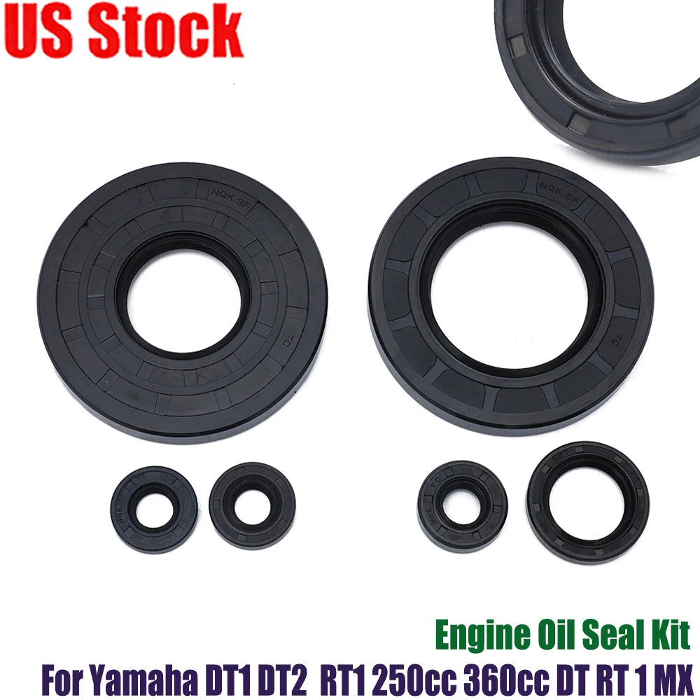 Engine Oil Seal Set for Yamaha DT1 DT2 RT1 250cc 360cc (1968–1973) 93103-30044-00, 93103-42045-00, 93101-20048-00