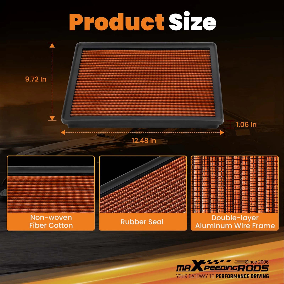 Drop In Engine Air Filter for Silverado Sierra 1500 5.3L (1999–2018) N1E9D5, 15908915, 15908916