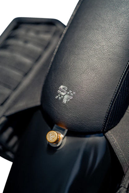 Drifter Seat for SLYFOX (XL) - Black Vinyl, Carbon Fiber, Slipstop