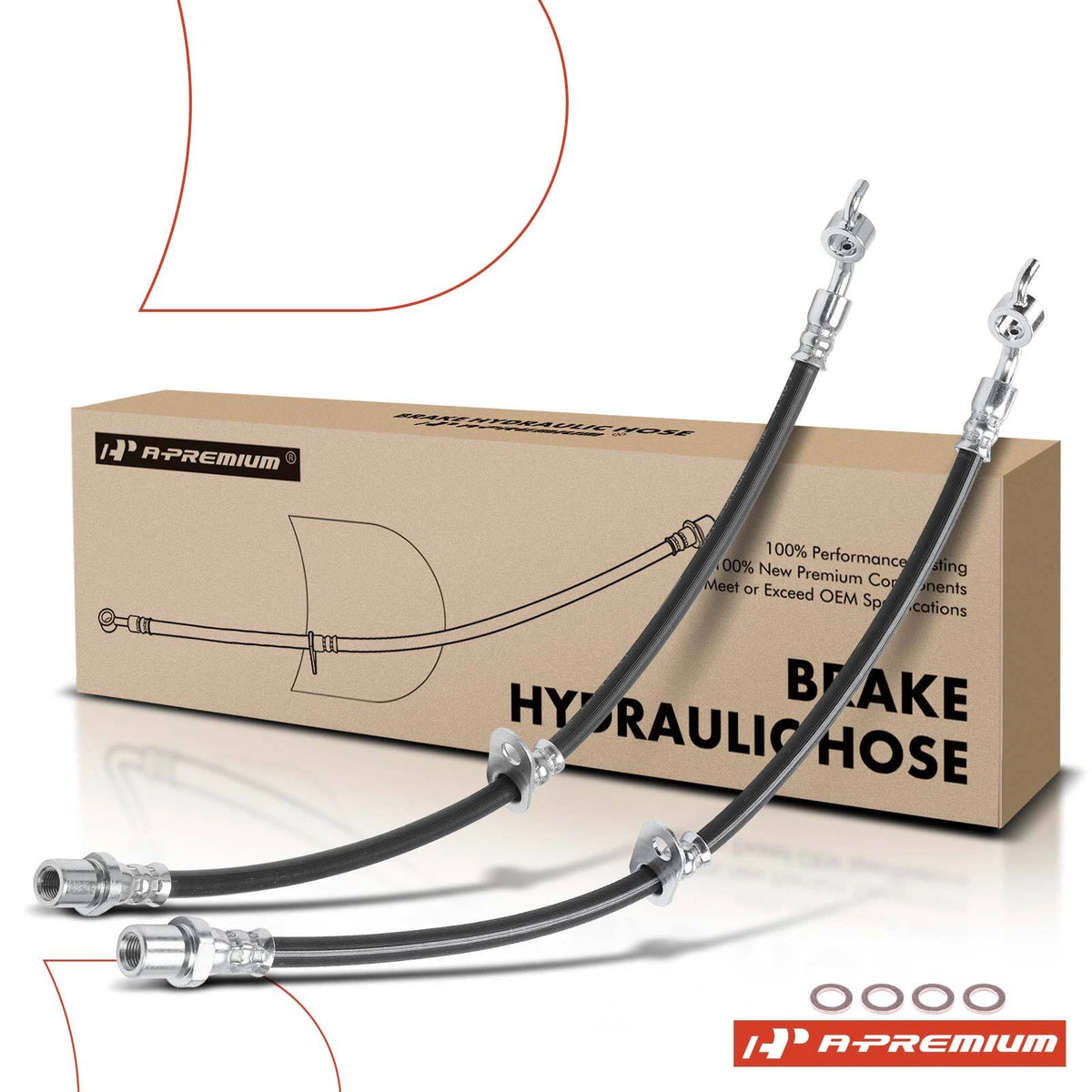 2X Rear Brake Hydraulic Hose for Subaru Impreza (2013–2015) 26591FJ010, 26591FJ000