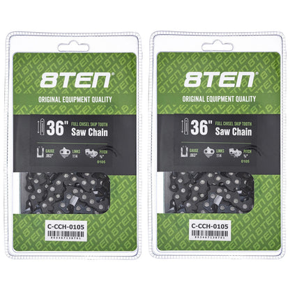 2X Full Chisel Skip Tooth Chainsaw Chain 36 Inch .063 3/8 114DL for Stihl 75EXJ114G, 75EXJ114, 75RD114G, H50S 114, 36RSF 114