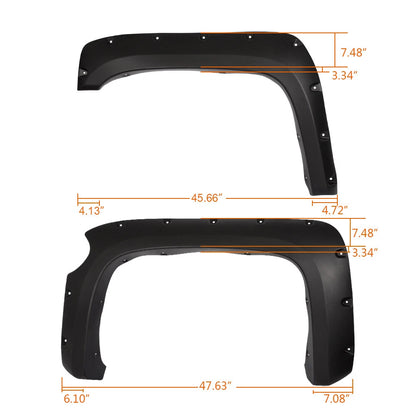 Fender Flares Pocket Style for Chevy Silverado 1500 (2007–2013) J-02RSA4513ABK
