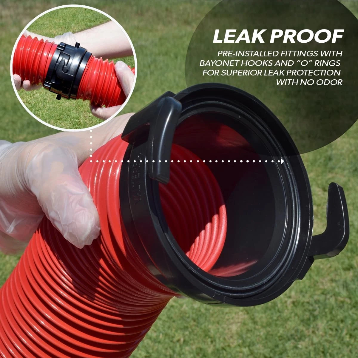 20-Foot RV Sewer Hose Kit with 2 Hoses and Adapter for Easy Coupling