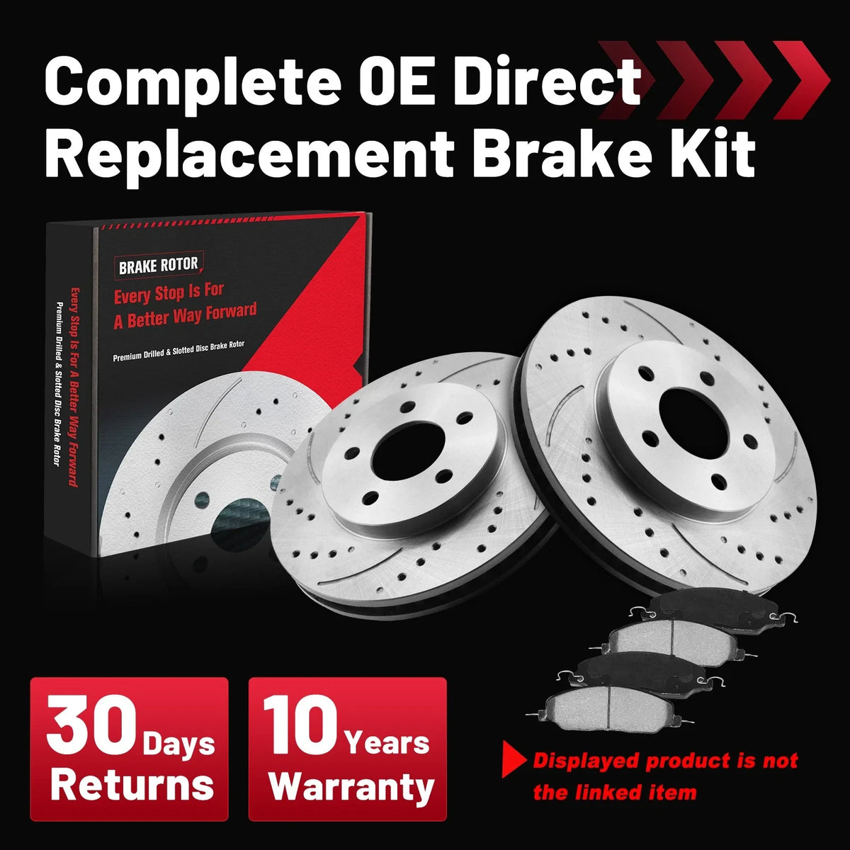 Front Disc Brake Rotors & Ceramic Pads for Chevy Trailblazer (2006–2009) GMC Envoy