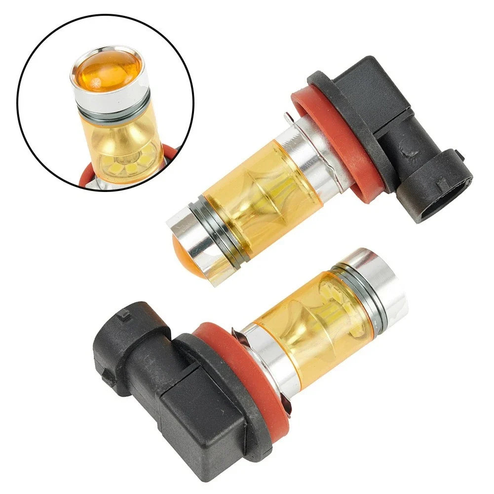 Set of 2 LED Tail Lamp Fog Light Bulbs H11 H8 100W for Driving Bright