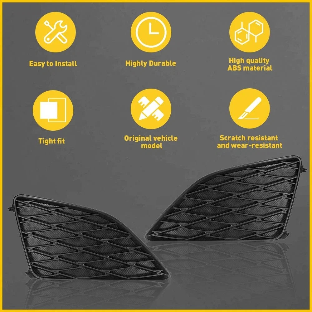 Set of 2 Front Bumper Fog Light Hole Cover Grilles for Toyota Corolla (2009–2010)