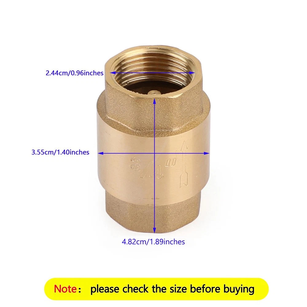 2X Brass 3/4" NPT In-line Spring Check Valve Female Thread