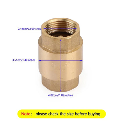 2X Brass 3/4" NPT In-line Spring Check Valve Female Thread