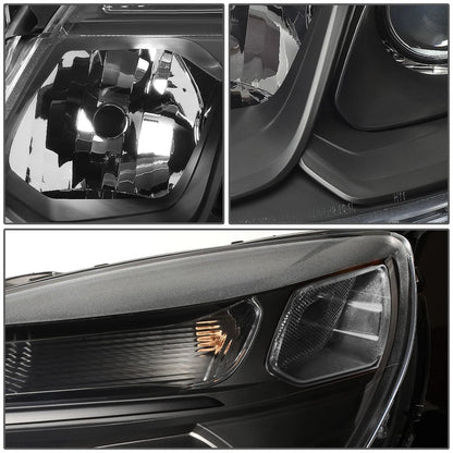 Projector Headlights for Chevy Equinox (2016–2017) Black Clear w/Turn Signal