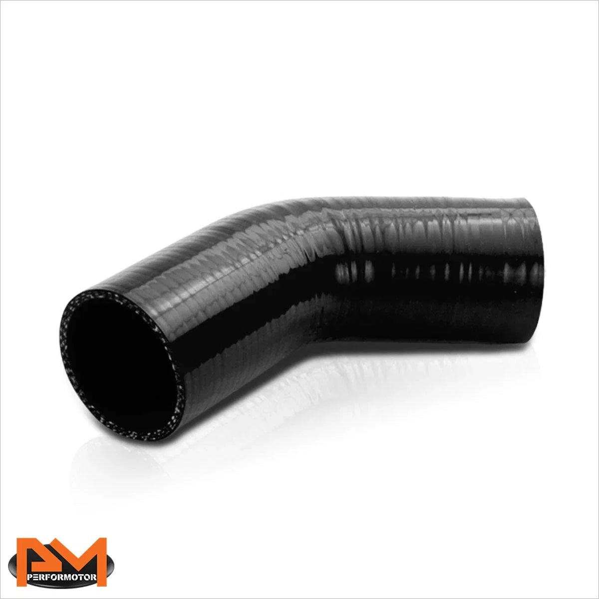 2.5" Elbow Coupler for Air Intake/Intercooler/Charger (45) - 4-Ply Silicone Hose Black