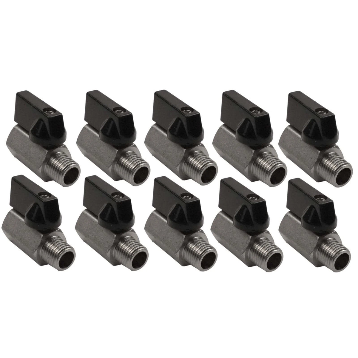 10x 1/4" Male Female NPT Brass Ball Shut Off Valve for Mini