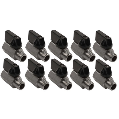 10x 1/4" Male Female NPT Brass Ball Shut Off Valve for Mini