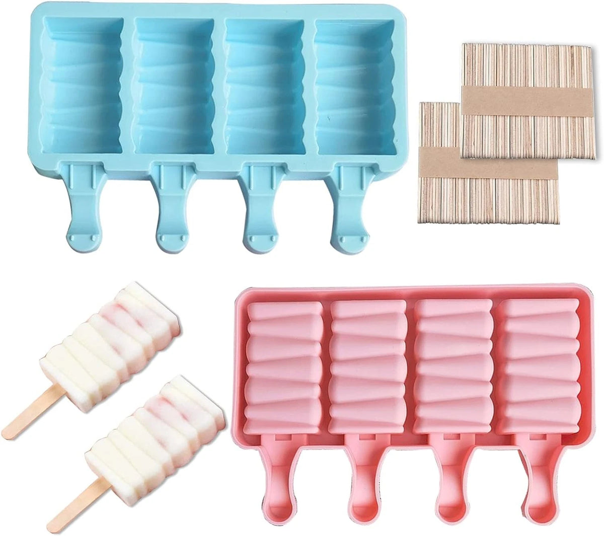 Set of 2 Silicone Cakesicle Molds for Ice Cream Treats