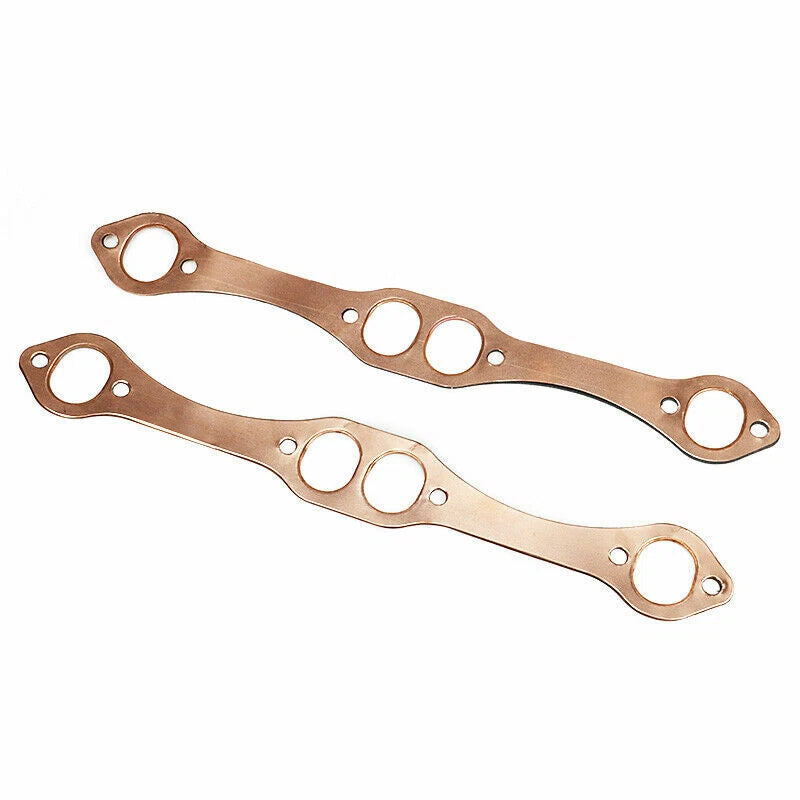 Set of 2 SBC Oval Port Copper Header Exhaust Gaskets for SB Chevy 327 350 383 (PH306)