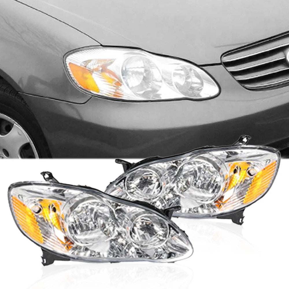 Set of 2 Chrome Headlights for Toyota Corolla (2003–2008) TO2502139, TO2502142