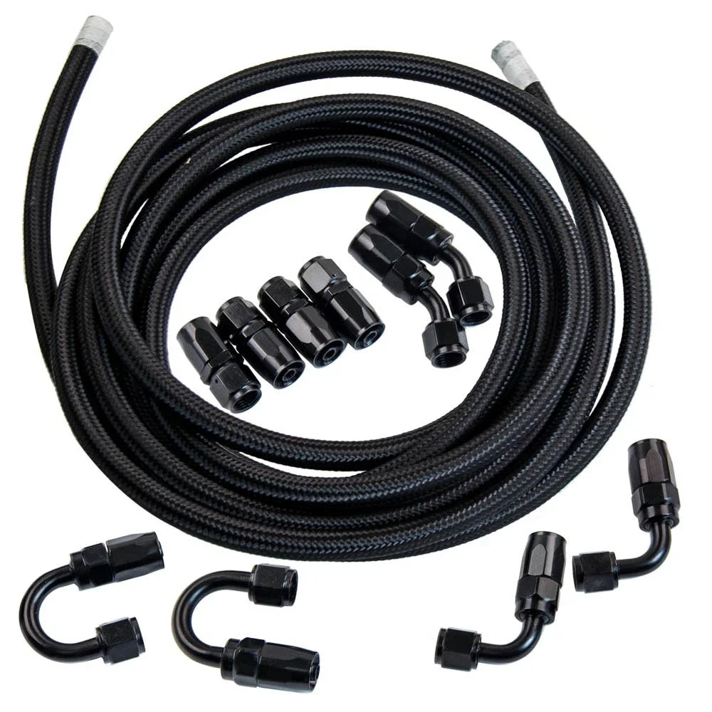 6AN 16FT Fuel Hose Line Kit for Universal Applications (Nylon, Stainless Steel)