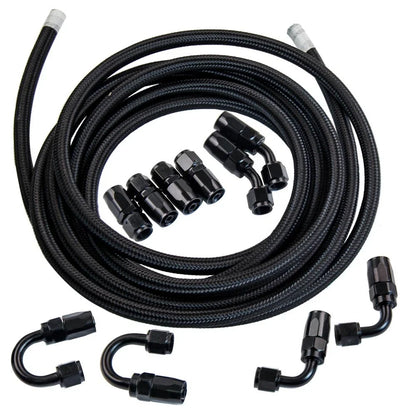 6AN 16FT Fuel Hose Line Kit for Universal Applications (Nylon, Stainless Steel)