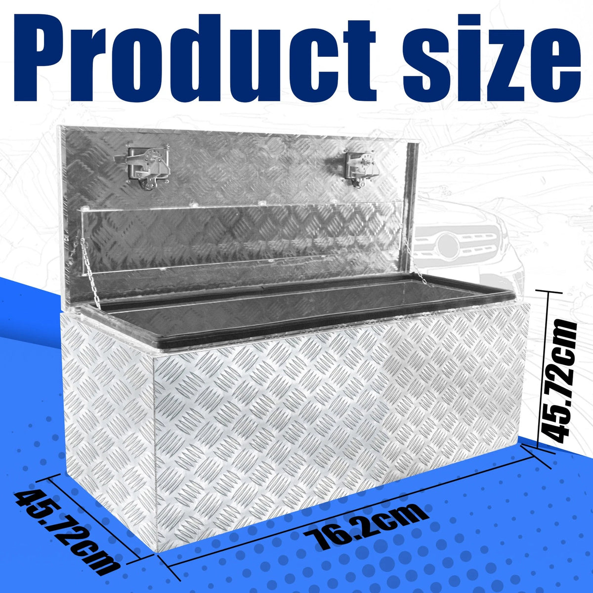 Heavy Duty Aluminum Tool Box for Pickup Truck RV (30" x 18" x 18")