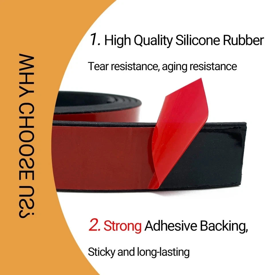 Set of 4 Rubber Seal Strips for DIY Weatherproofing (10 Ft)