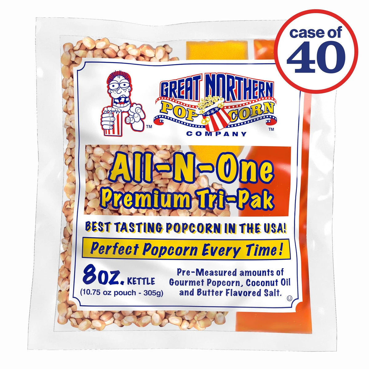 40-Count 8 Ounce Popcorn Packs for Movie Theater Style