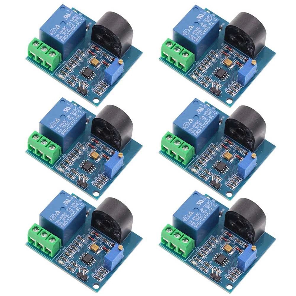 6X 12V Relay AC Current Detection Sensor Module Over Current Protection 5A
