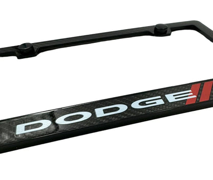 Stripe ABS Real Carbon Fiber License Plate Frame for Dodge (2015–2024)