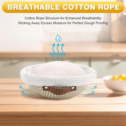 Set of 2 Bread Proofing Baskets for Nikkar Banneton 10" Round & 11" Oval