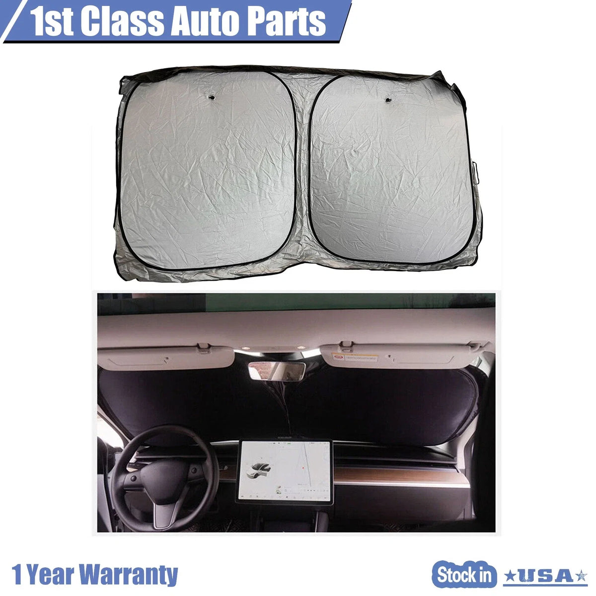 Windshield Sun Shade for Universal Fit (57"x35")