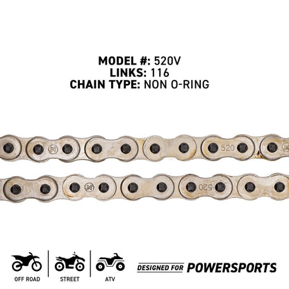 Sprocket Chain Set 17/45 Tooth for Yamaha YZF-R1 (MK1003688, 3CV-17460-00-00)