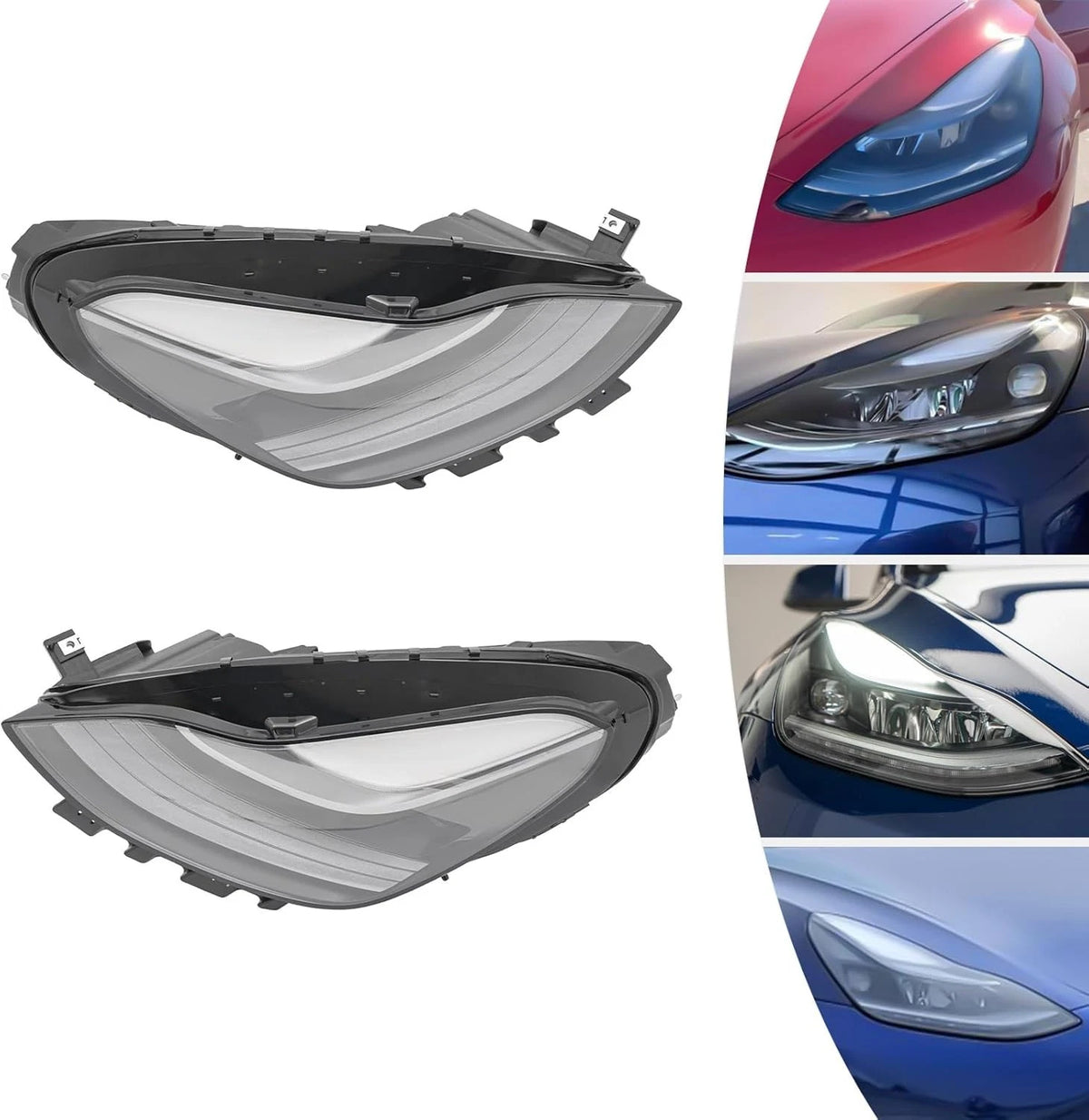 Set of 2 Headlight Assembly for Tesla Model 3/Y (2021–2023)
