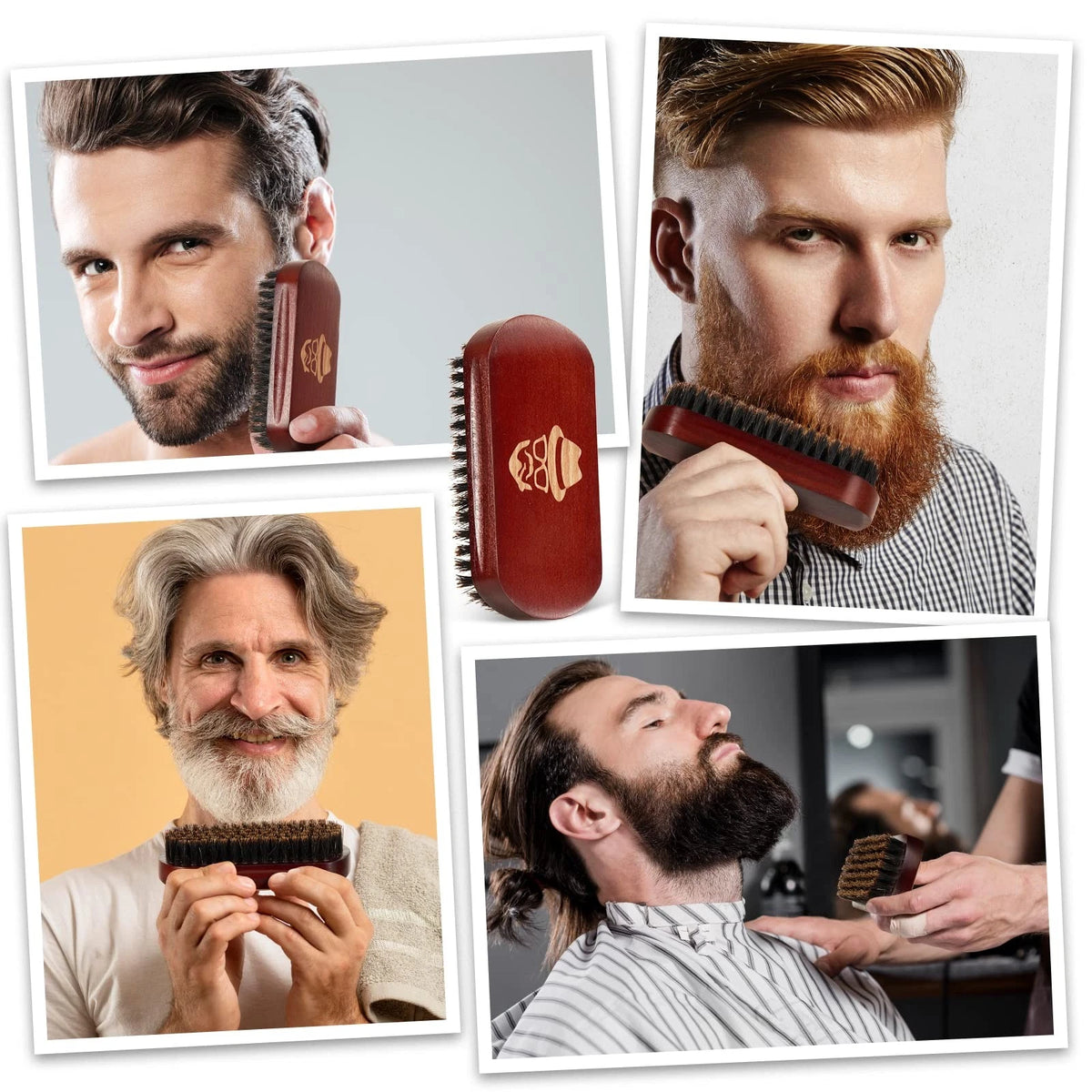 Beard Brush for All Models (100% Boar Bristle, Natural Black Walnut Wood)
