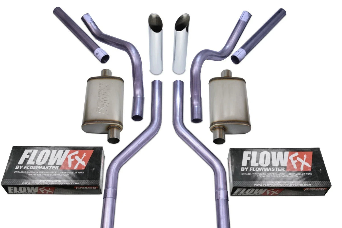 2.5" Dual Exhaust Kit for Suburban Yukon (1969–1972) - Flowmaster Flow FX Slash Corner
