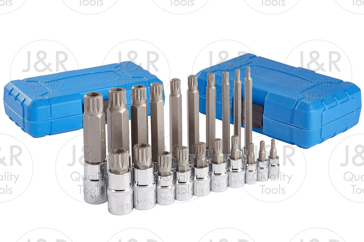 20pc XZN 12 Point Triple Square Spline Bit Set for Automotive