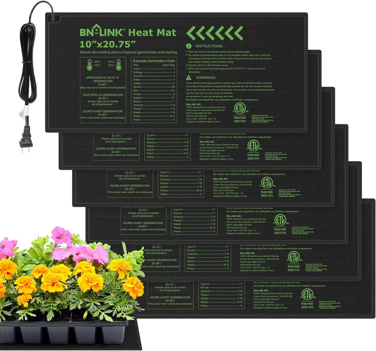 6X Seedling Heat Mat for Hydroponics 10"x20" Waterproof
