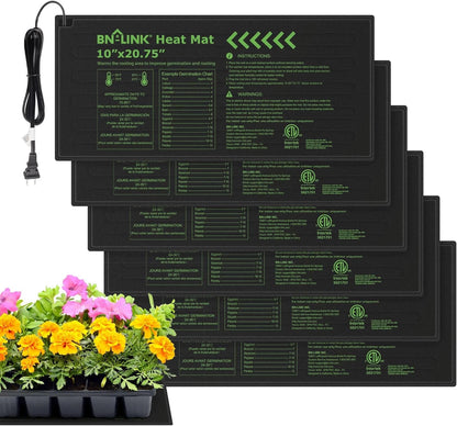 6X Seedling Heat Mat for Hydroponics 10"x20" Waterproof