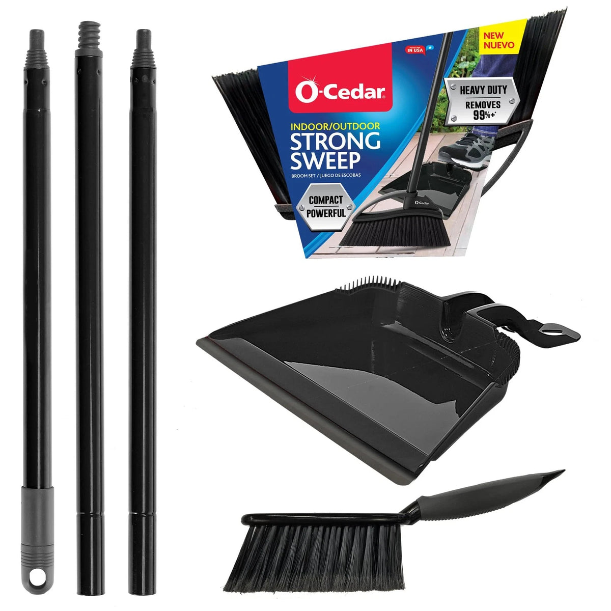 Set of 2 O-Cedar Strong Sweep Broom and Brush Bundle