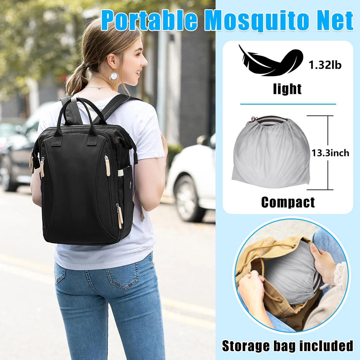 Extra Large Pop Up Mosquito Net 78"x41"x31" for Outdoor Use