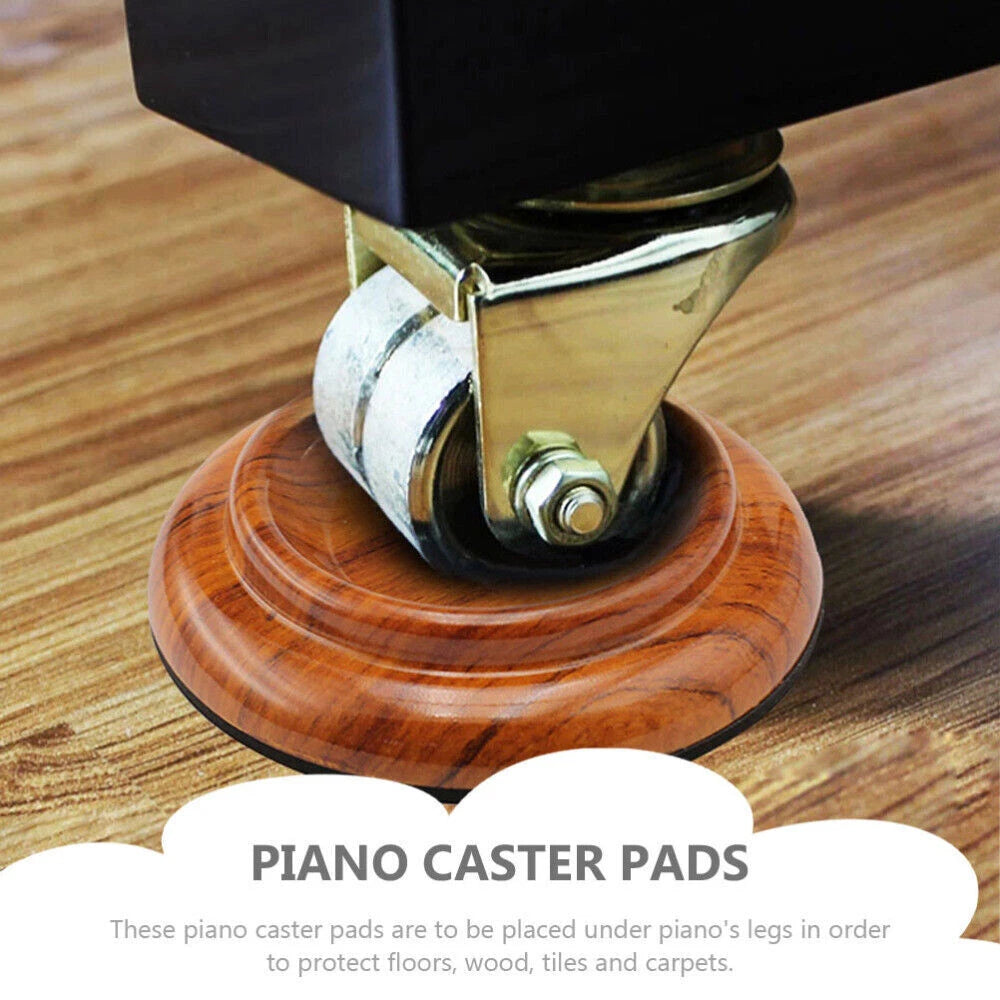 Set of 4 Non-slip Piano Caster Cups for Floor Protection - 4"