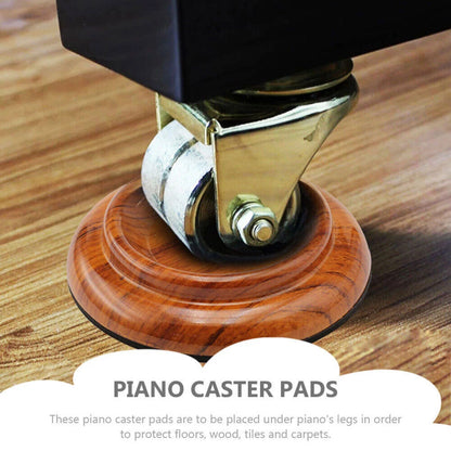 Set of 4 Non-slip Piano Caster Cups for Floor Protection - 4"