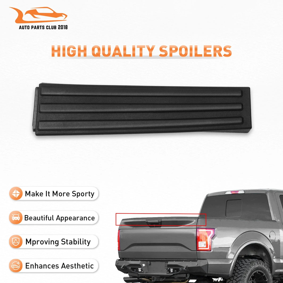 2pcs Tailgate Moldings for Ford F-150 (2009–2014) Right Left