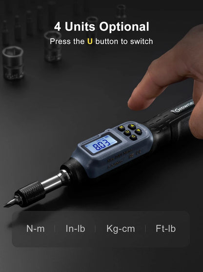 Digital Torque Screwdriver 1/4'' Drive 2.66-53.1 In-lb/0.3-6 Nm