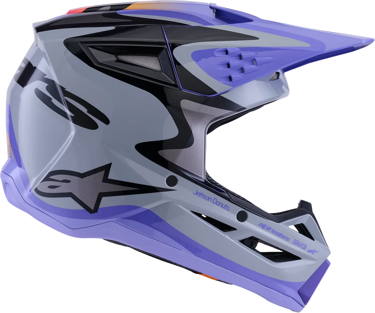 Alpinestars SM3 Offroad Helmet for Offroad (2X-Large, Grey Purple Black)