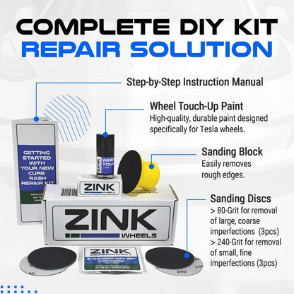 20" Black Induction Wheel Curb Rash Repair for Tesla (Pack of 1)