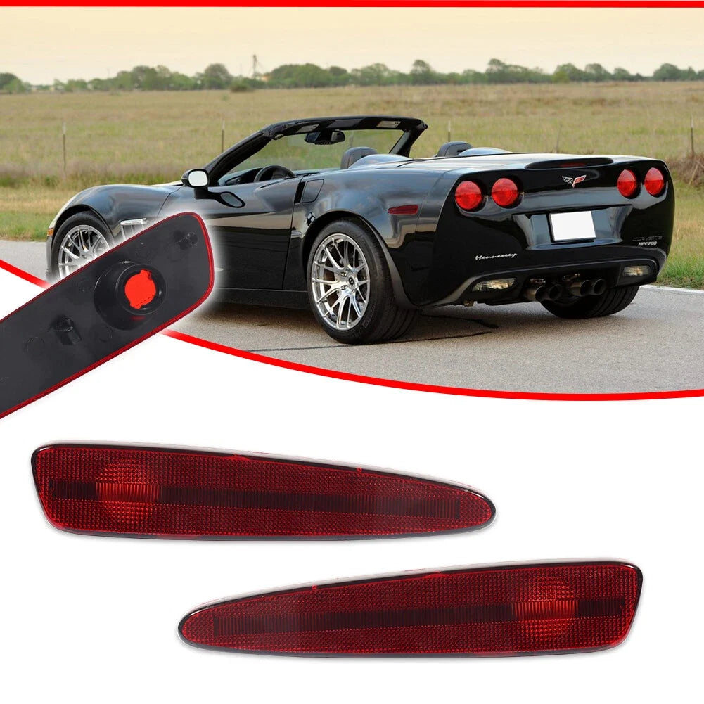 Rear Red Lens Side Marker Parking Lights Kit for Chevrolet Corvette C6 (2005–2013)