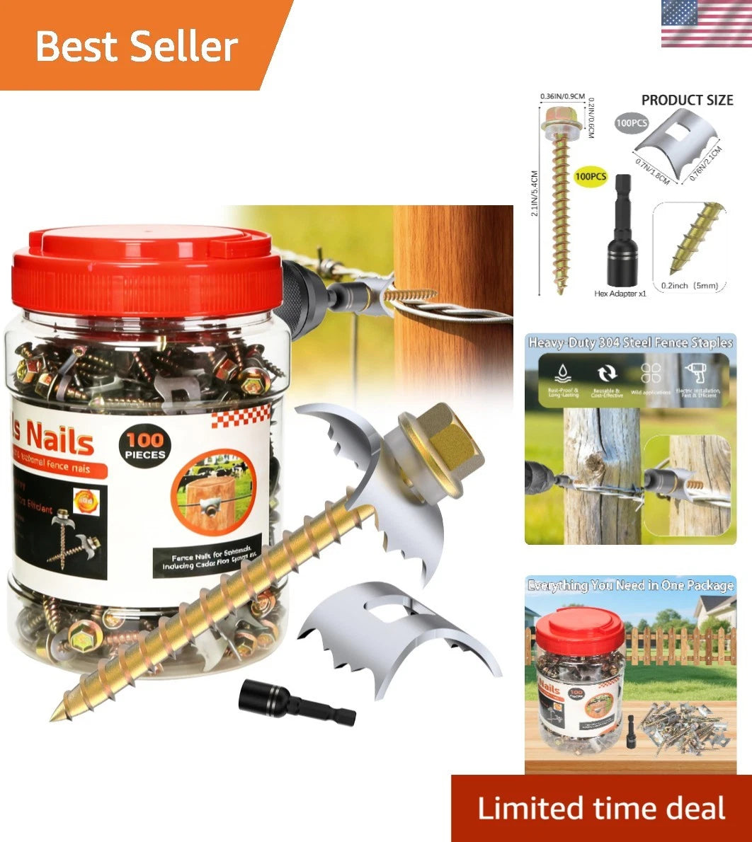 100 Pcs Stainless Steel Staples for Power Drill Compatibility