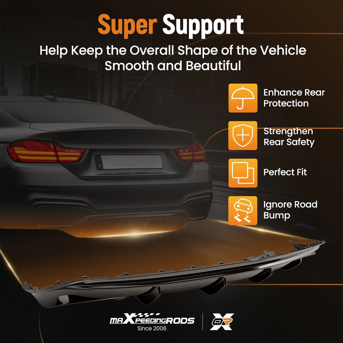 Rear Bumper Diffuser Lip for Mercedes Benz CLA250 (2013–2019) 4ECIVK
