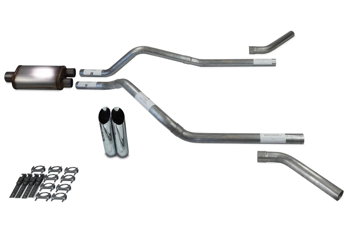 Dual Exhaust Kit for GMC Jimmy (2000–2004) 2.5" Stainless Muff Slash Tip