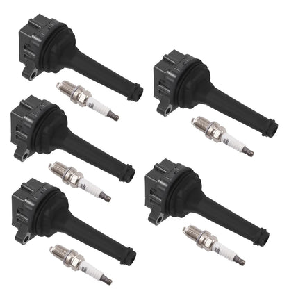Set of 5 Ignition Spark Plugs for Volvo C70 S60 S70 S80 V70 XC70 XC90 (1998–2009) UF341